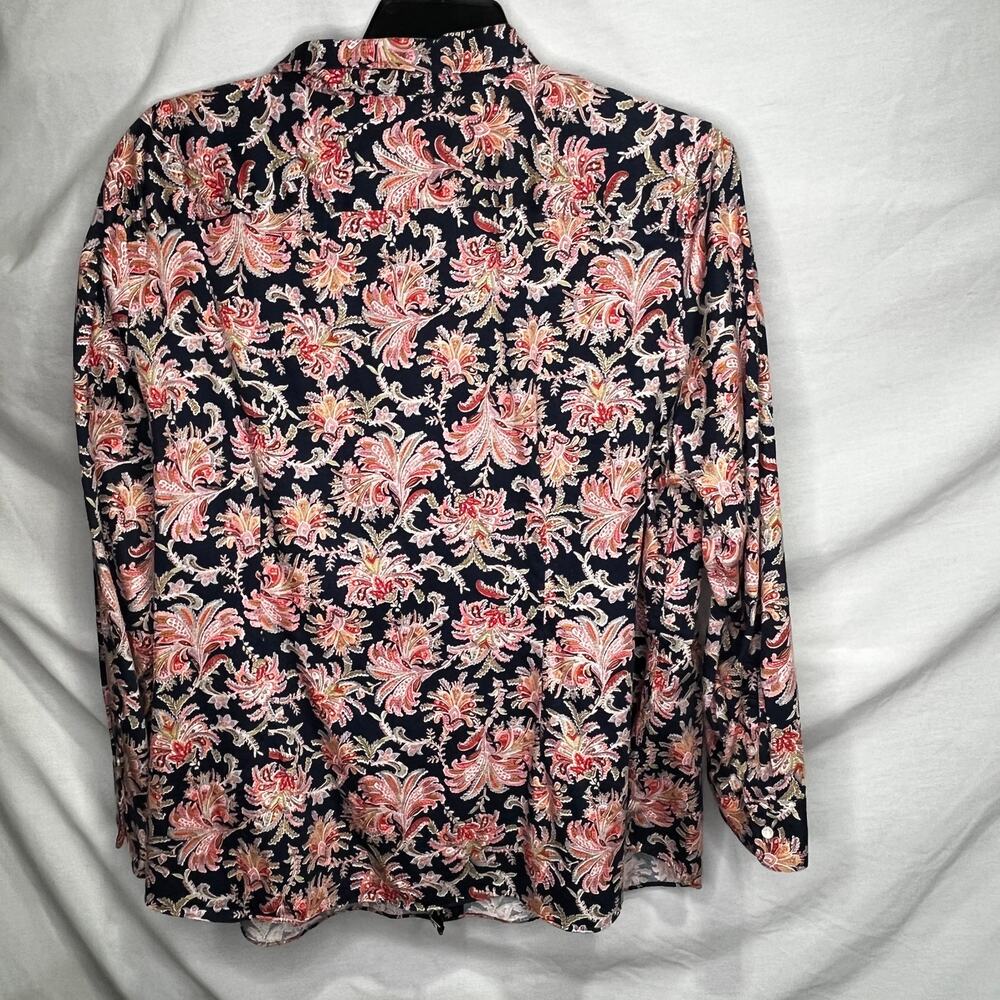 Chaps Hidden Button Floral Long Sleeve No Iron Shirt 2X - Picture 2 of 7
